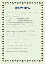 English Worksheet: Be going to 