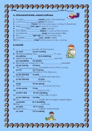 English Worksheet: Present Simple vs Present Continuos