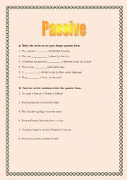 English Worksheet: passive