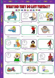 English Worksheet: Simple Past of regular/irregular verbs