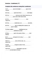 English Worksheet: 1st conditional