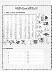 English Worksheet: FURNITURE and APPLIANCES