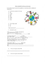 English Worksheet: what a wonderful world