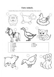 English Worksheet: Farm Animals