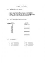 English Worksheet: Irregular past