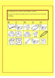 English Worksheet: BINGO FOR LITTLE KIDS