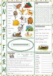 On the Farm Vocabulary Exercises