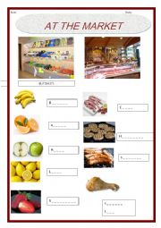 English Worksheet: At the market!