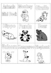 English Worksheet: Mini Book Animals part1