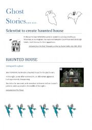 Ghost stories worksheet