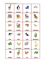 animal bingo