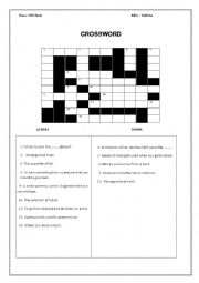 English Worksheet: Crosswords