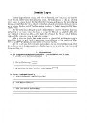 English Worksheet: Jenniffer lopes 