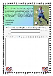 English Worksheet: writing with a reading activity as a model.