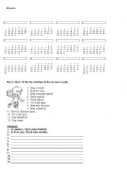 English Worksheet: Months