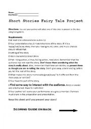 English Worksheet: Fairy Tales Project