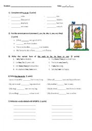 English Worksheet: Test for primary students