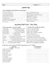 English Worksheet: question tags