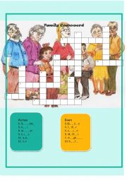 English Worksheet: family crossword 