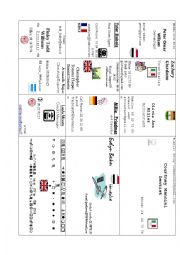 English Worksheet: Business cards