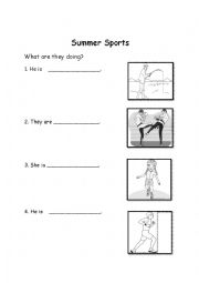 English Worksheet: Summer Sports