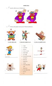 English Worksheet: At the circus