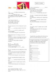 English Worksheet: Song activity