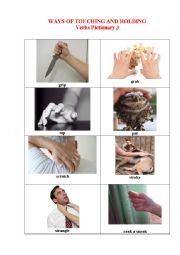 English Worksheet: Ways of Touching and Holding 3