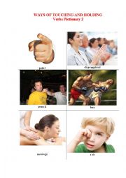 English Worksheet: Ways of Touchig and Holding 2