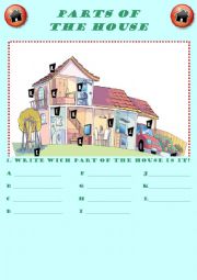 English Worksheet: Parts of the house