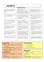 English Worksheet: secrets