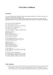 English Worksheet: a song worksheet  by Malua K. If you were a sailboat