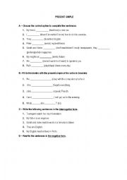 English Worksheet: Present Simple