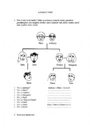 English Worksheet: A Family Tree