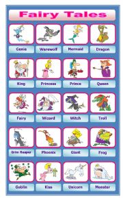 English Worksheet: Fairy Tales - Pictionary