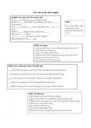 English Worksheet: Dont tell me (Avril Lavigne)