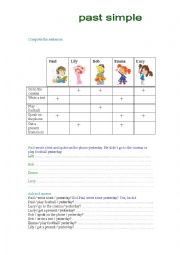 English Worksheet: the past simple tense