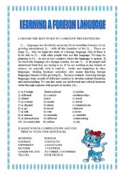 English Worksheet: LEARNING A FOREIGN LANGUAGE