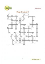 English Worksheet: Mega Crossword