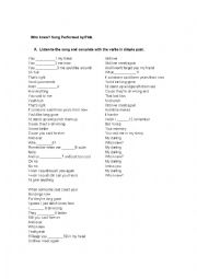 English Worksheet: Who knew. Pink