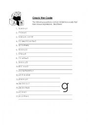 English Worksheet: Crack the Codes