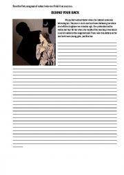 English Worksheet: Behind your back