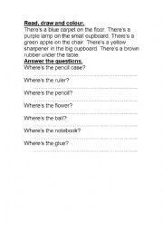 English Worksheet: prepositions- in under on