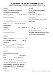 English Worksheet: Toast to Freedom