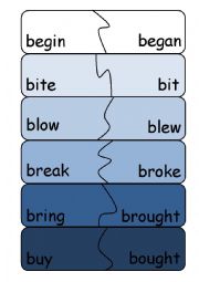 English Worksheet: irregular past tense puzzle pieces