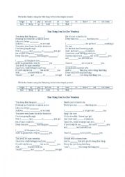 English Worksheet: That thing you do by The Wonders (Simple Present)