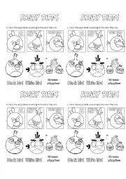 English Worksheet: Angry birds and colors