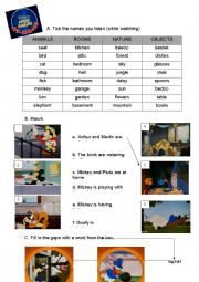 English Worksheet: At Home  - Disney Magic English