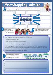 English Worksheet: Pre-shopping advice