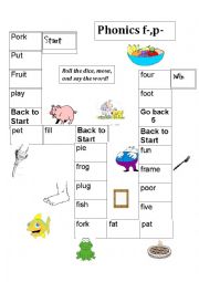 English Worksheet: Phonics p-,f-